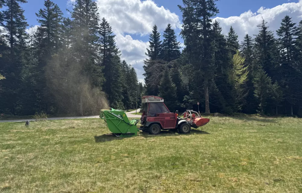 Sammelmulcher im Einsatz
